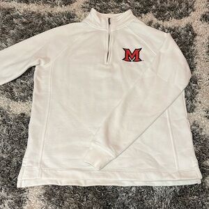 White Miami University 3/4 Zip Long Sleeve Shirt